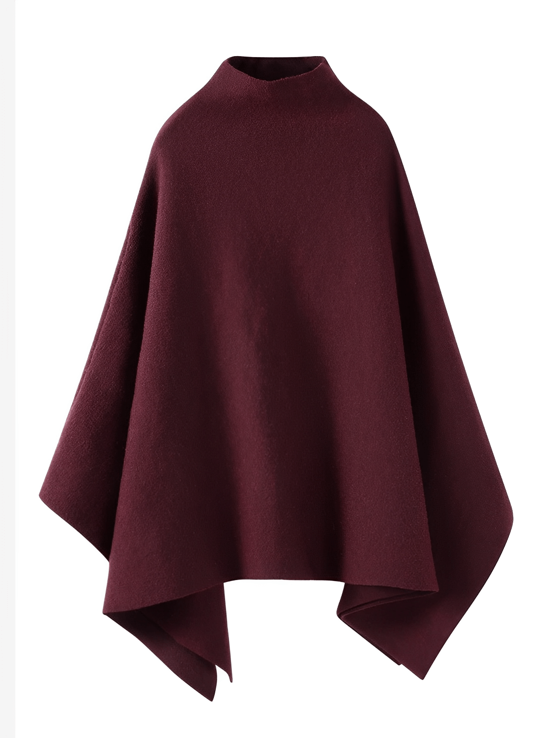 Casaco Feminino Estilo Capa Assimétrico Estruturado com Gola Alta e Modelagem Poncho - Lenir