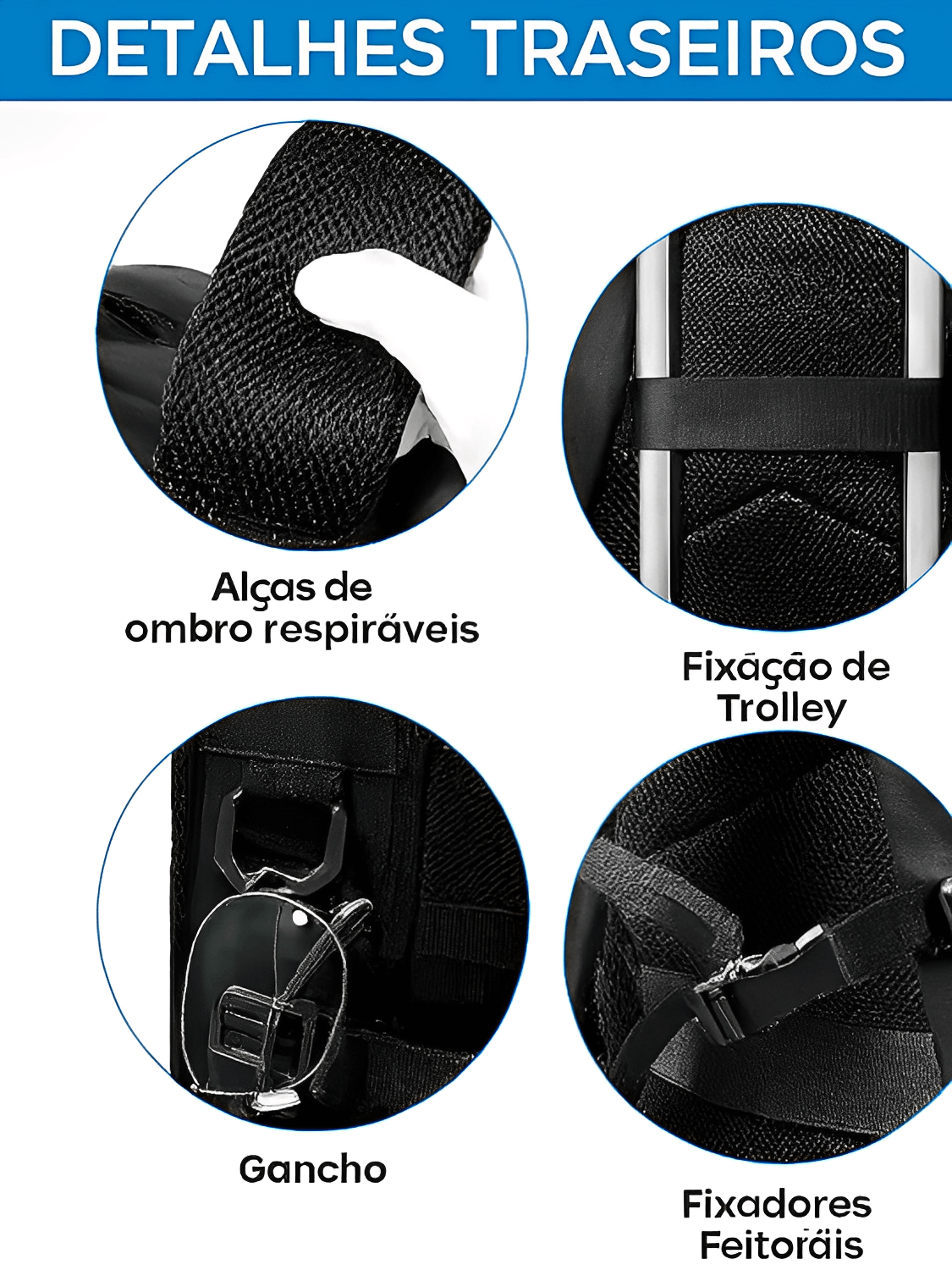 Mochila Multifuncional para Viagem com Compartimentos Internos e Externos e Compressor à Vácuo – Tati