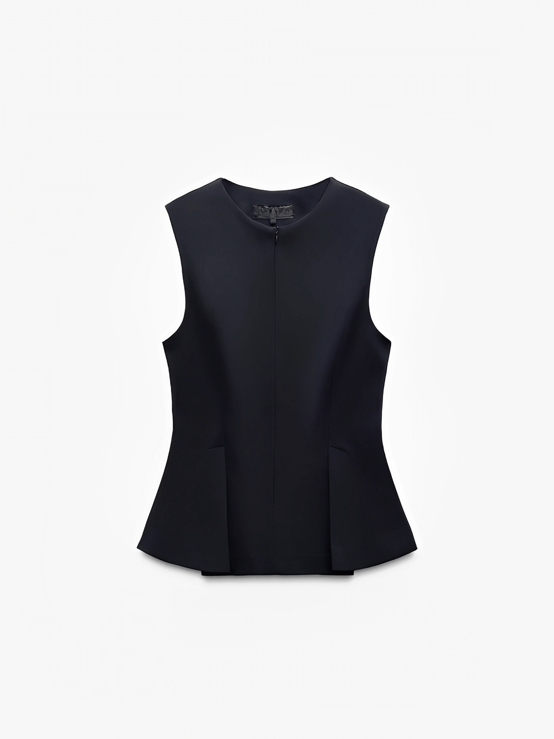 Blusa Feminina Peplum Estruturada com Decote V e Zíper Frontal - Cricia