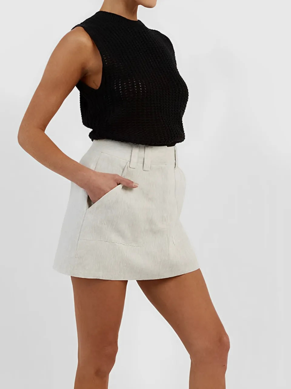 Blusa Feminina Regata Vintage com Detalhes Vazados - Malie