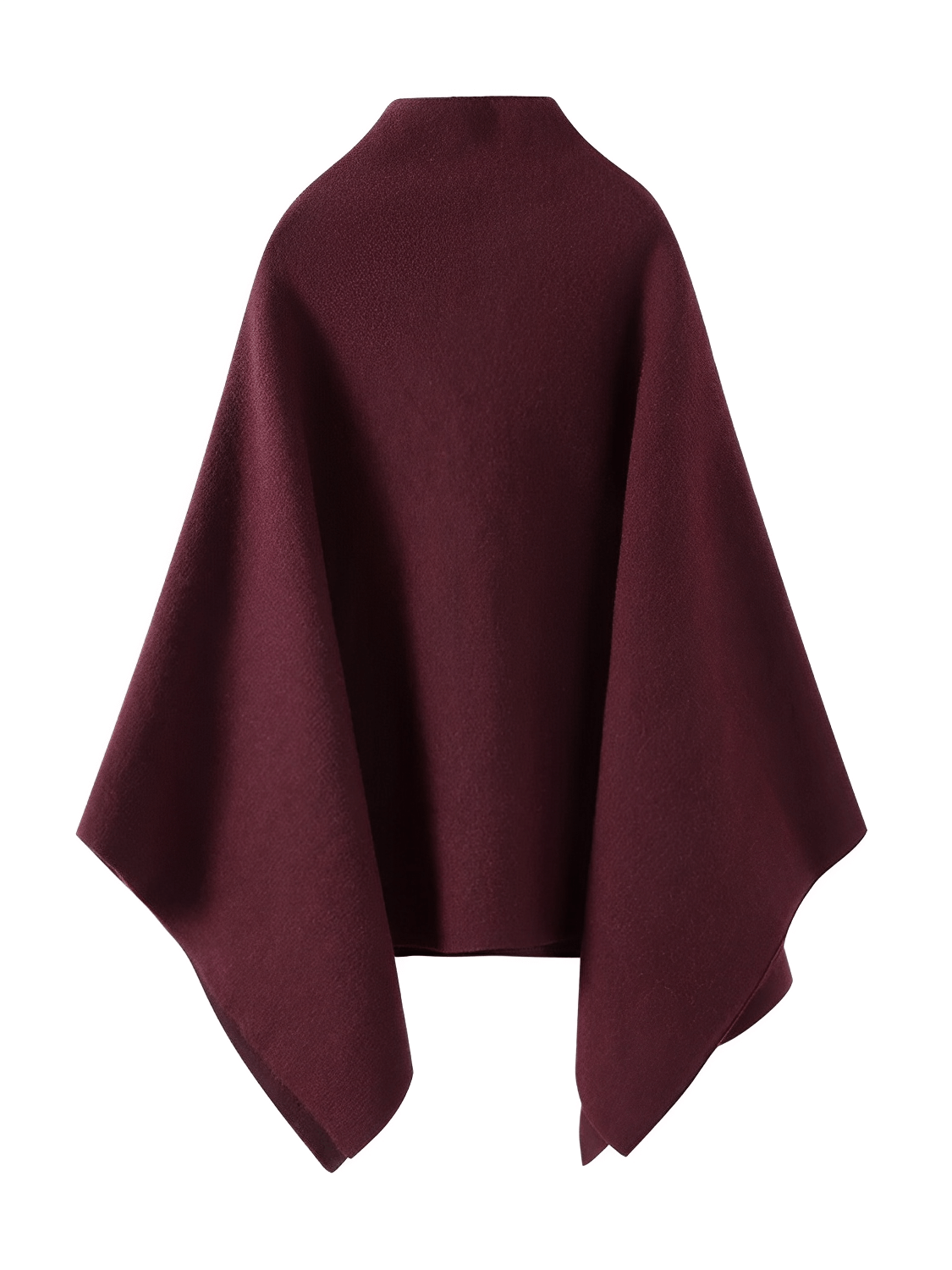 Casaco Feminino Estilo Capa Assimétrico Estruturado com Gola Alta e Modelagem Poncho - Lenir