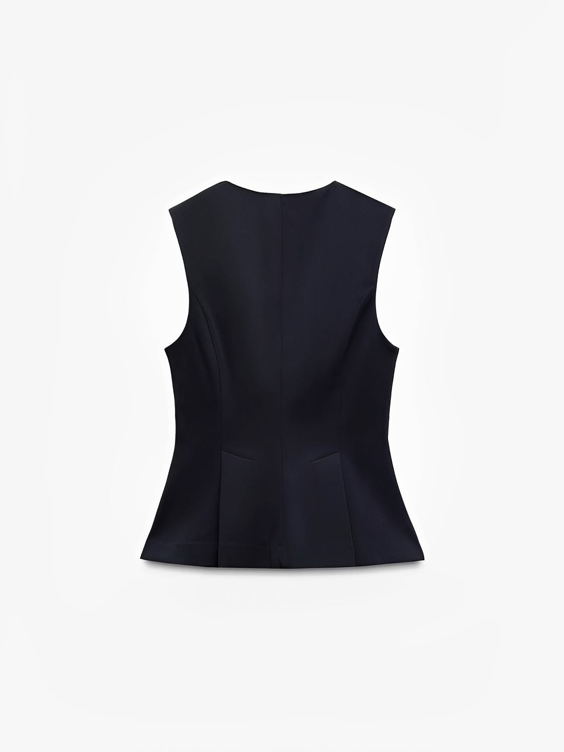 Blusa Feminina Peplum Estruturada com Decote V e Zíper Frontal - Cricia