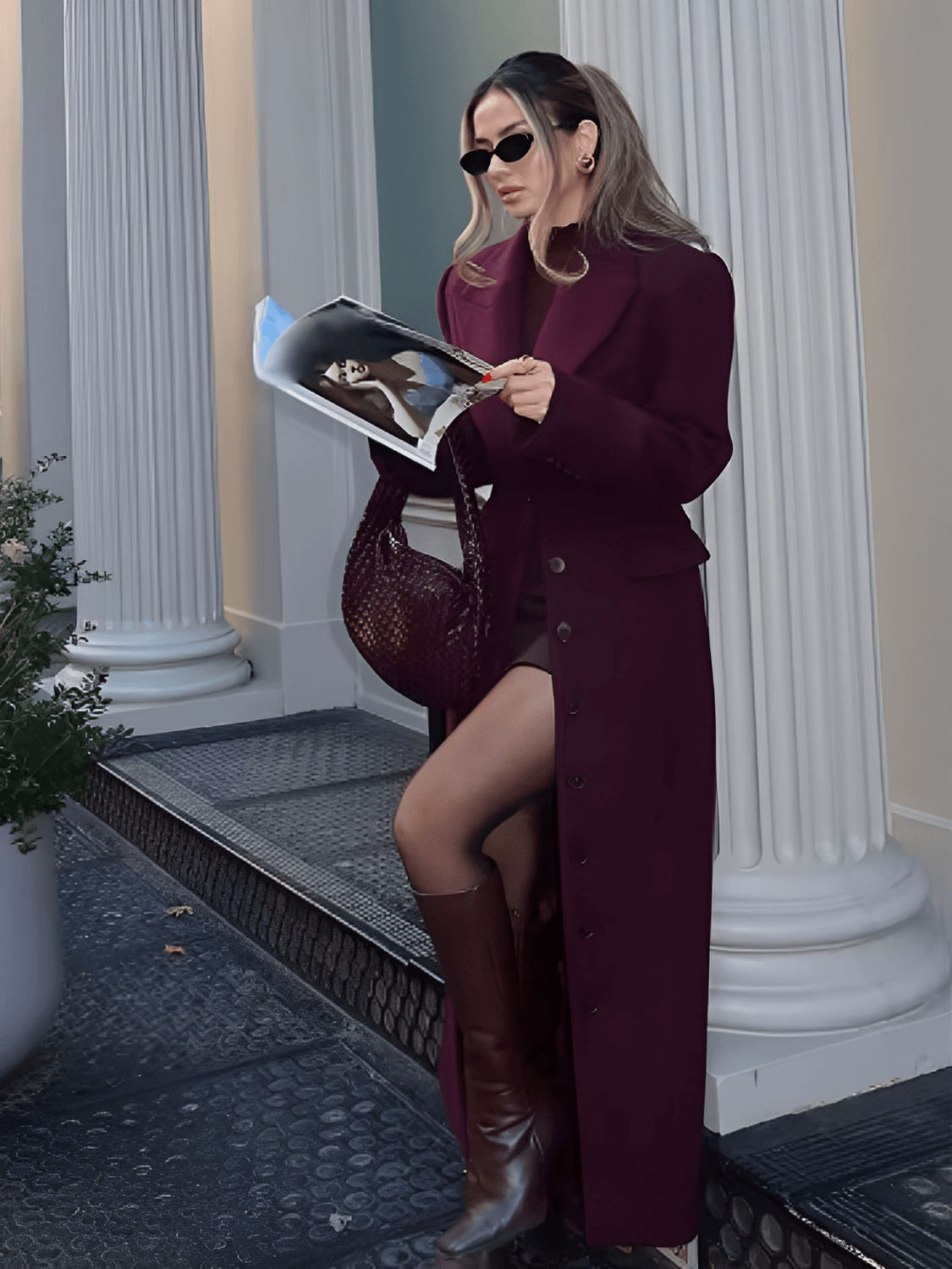 Sobretudo Feminino Longo em Lã Batida Acinturado com Lapela e Bolsos Decorativos – Mandy