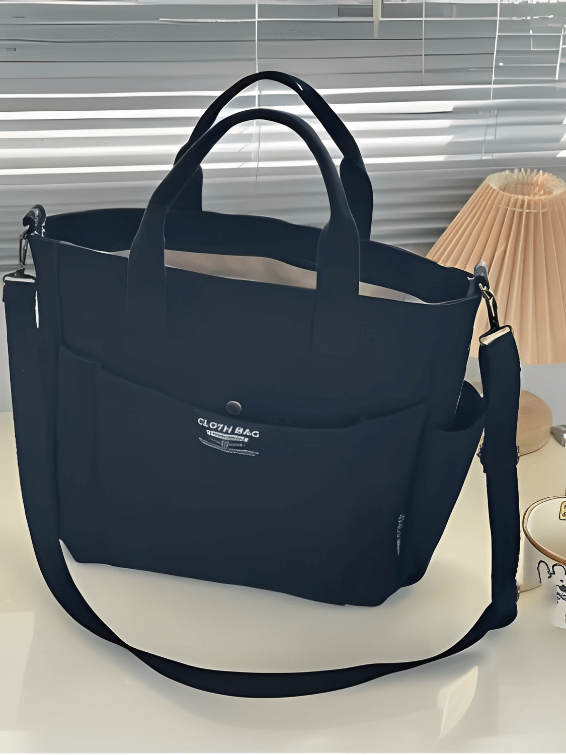 Bolsa Feminina Grande em Lona com Alça Ajustável Removível Bolsos e  Compartimento Interno - Rania