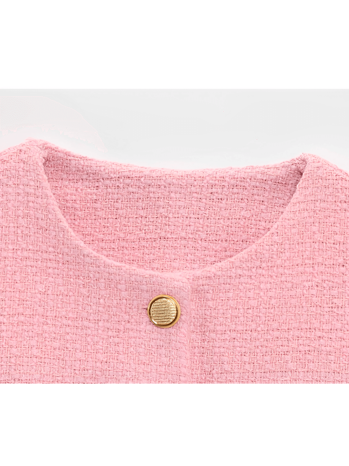 Colete Feminino Tweed Acinturado com Cinto e Bolsos Decorativo - Corine