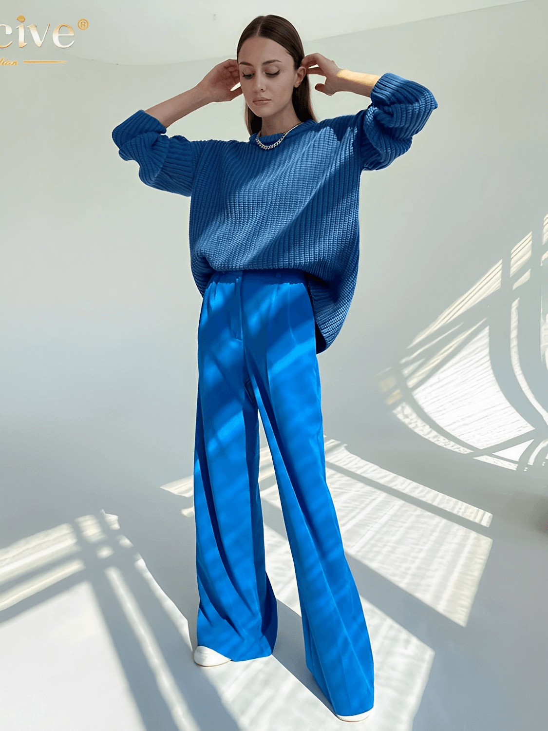 Calça Feminina Wide Leg em Alfaiataria com Cintura Alta e Bolsos – Madison