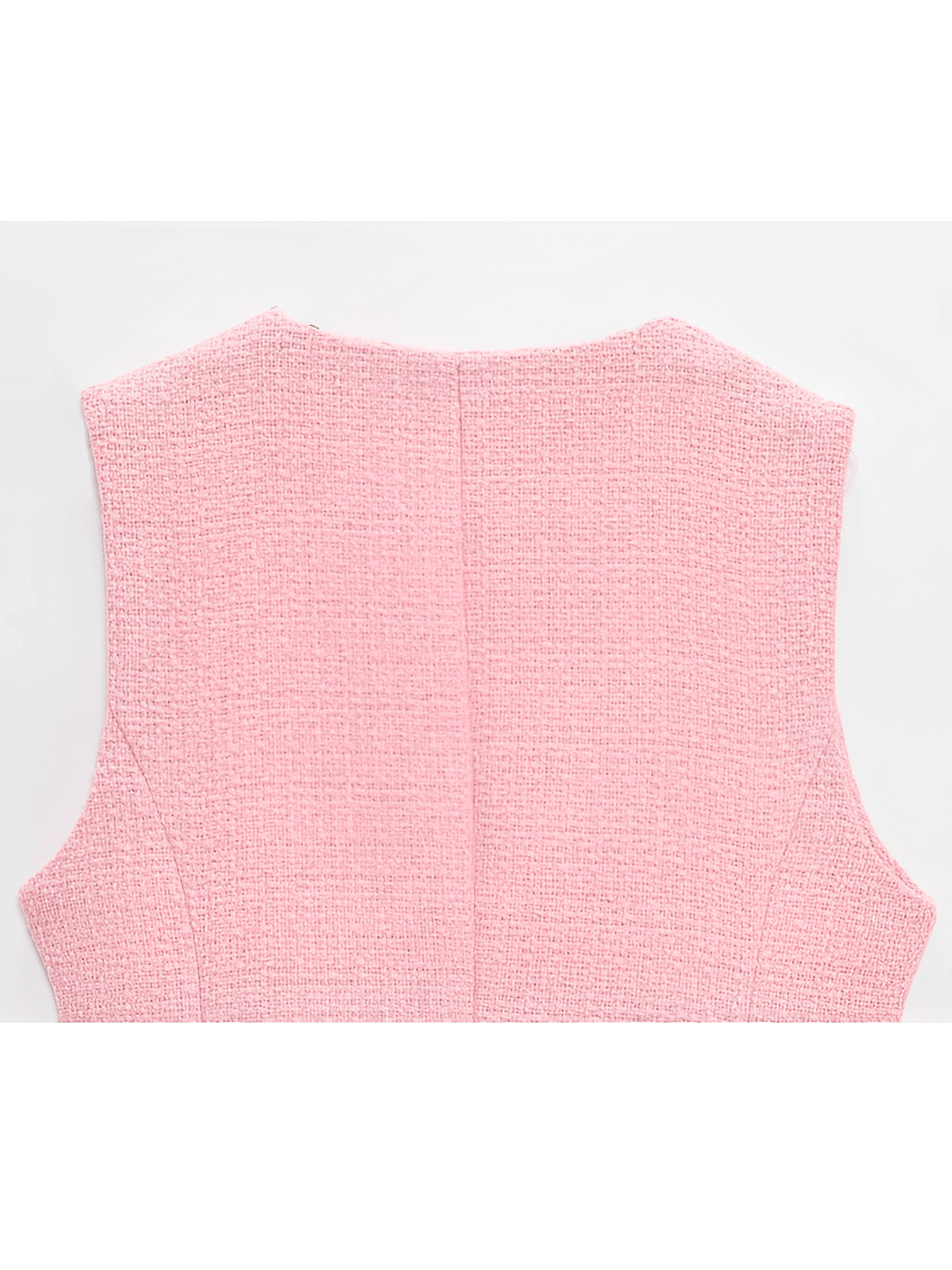 Colete Feminino Tweed Acinturado com Cinto e Bolsos Decorativo - Corine
