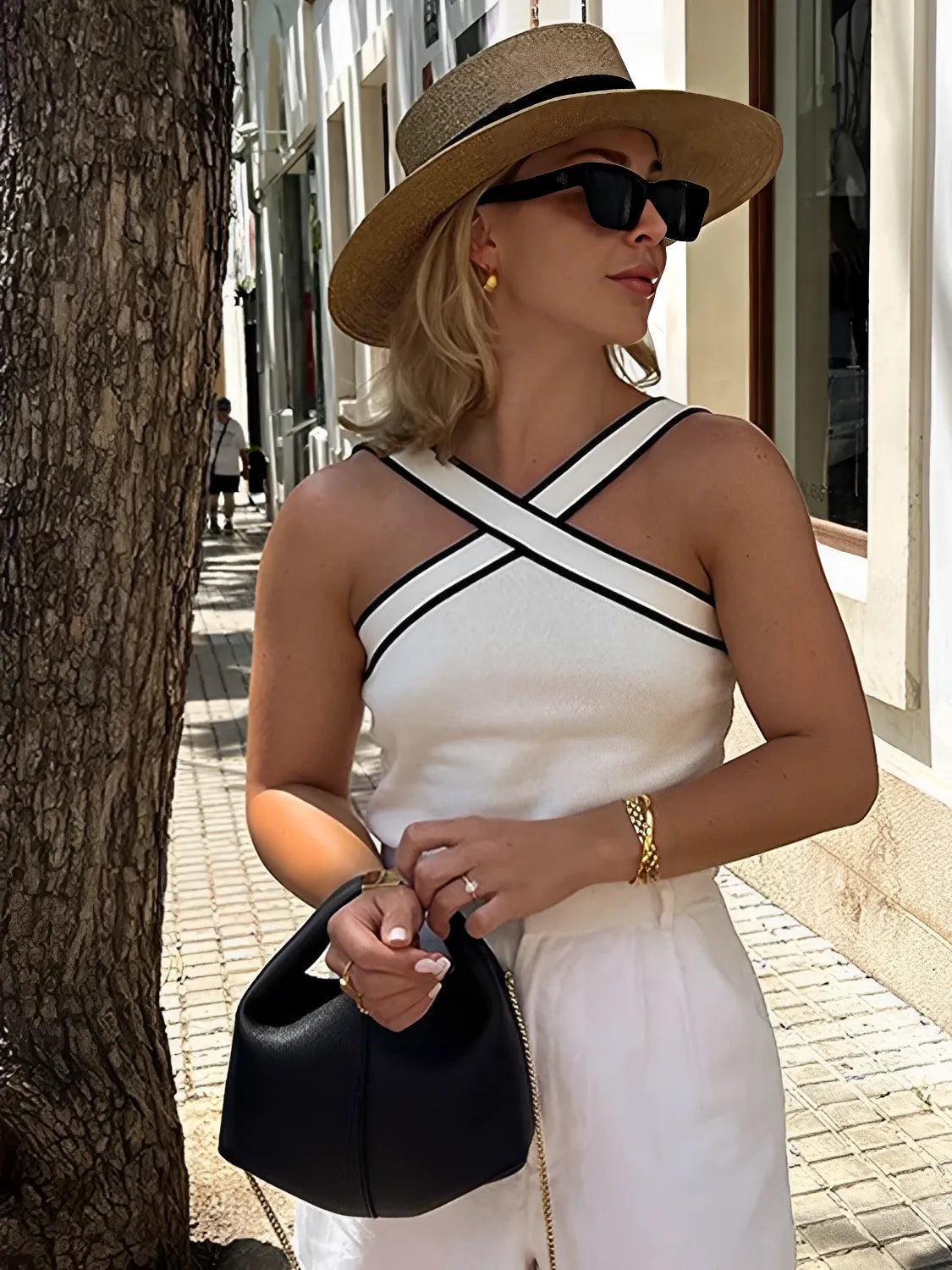 Blusa Feminina Tricô com Detalhe Transpassado Frontal - Virginia