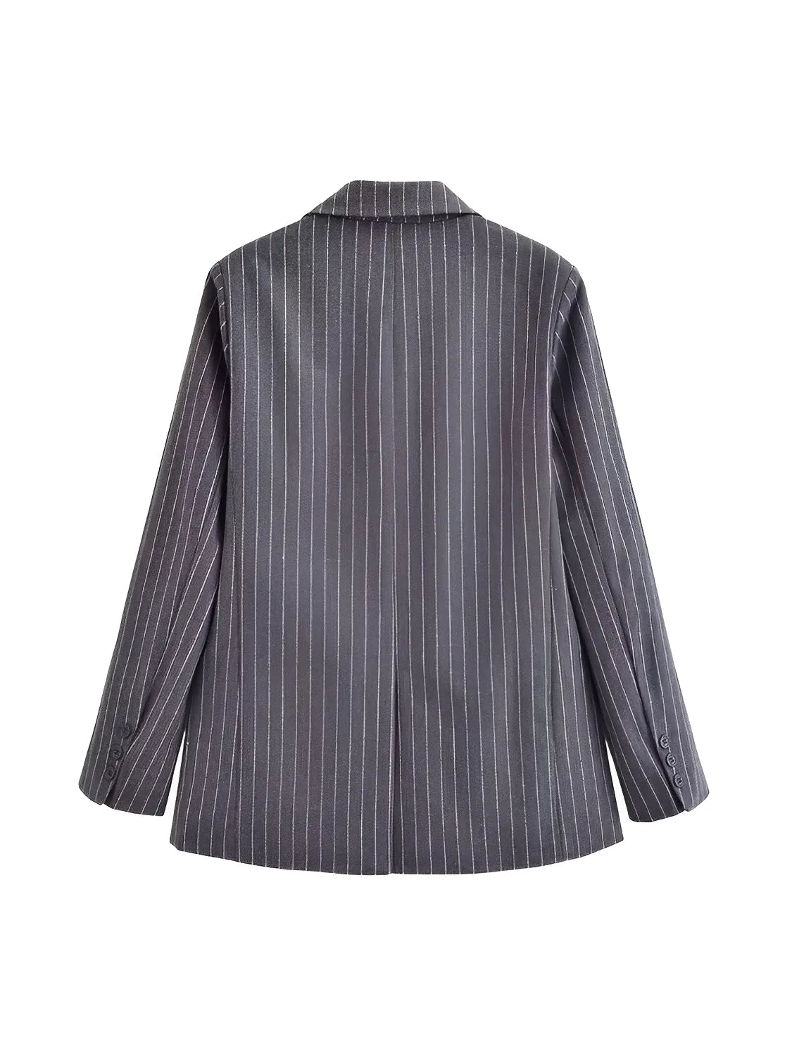 Blazer Feminino Oversized Riscas de Giz com Botões - Francine