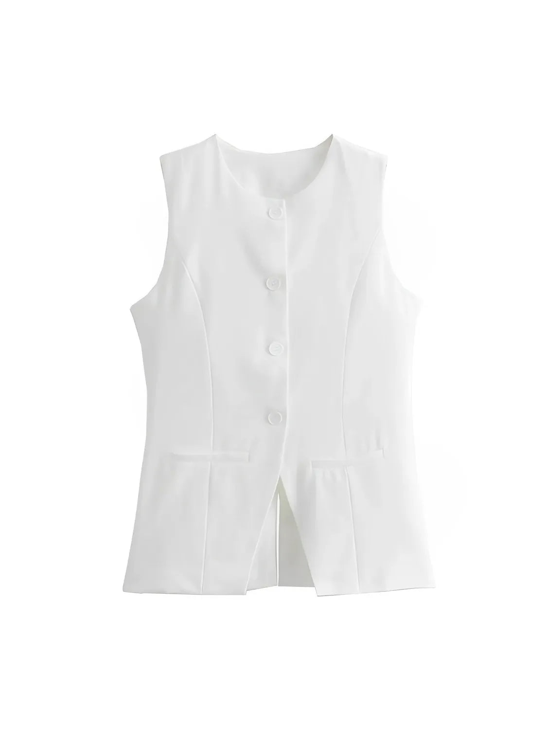 Conjunto Feminino Alfaiataria Blusa com Abotoamento Frontal e Shorts Cintura Alta - Ava