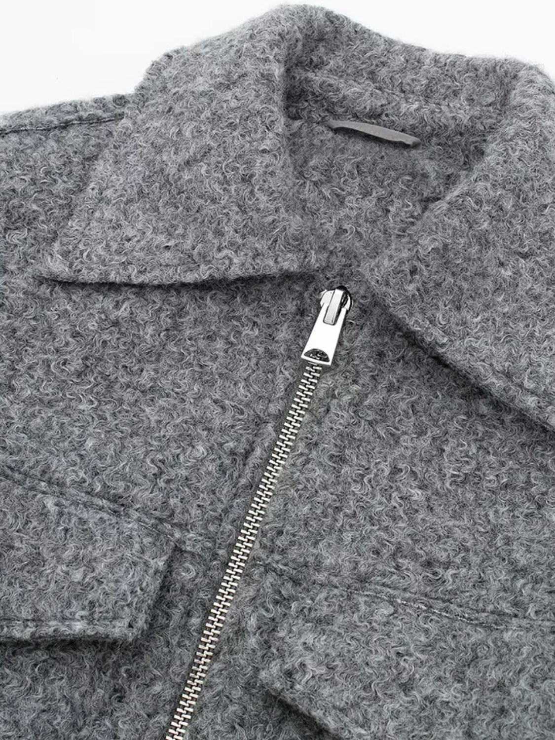 Jaqueta Feminina Bomber de Lã com Bolsos e Zíper - Jessy