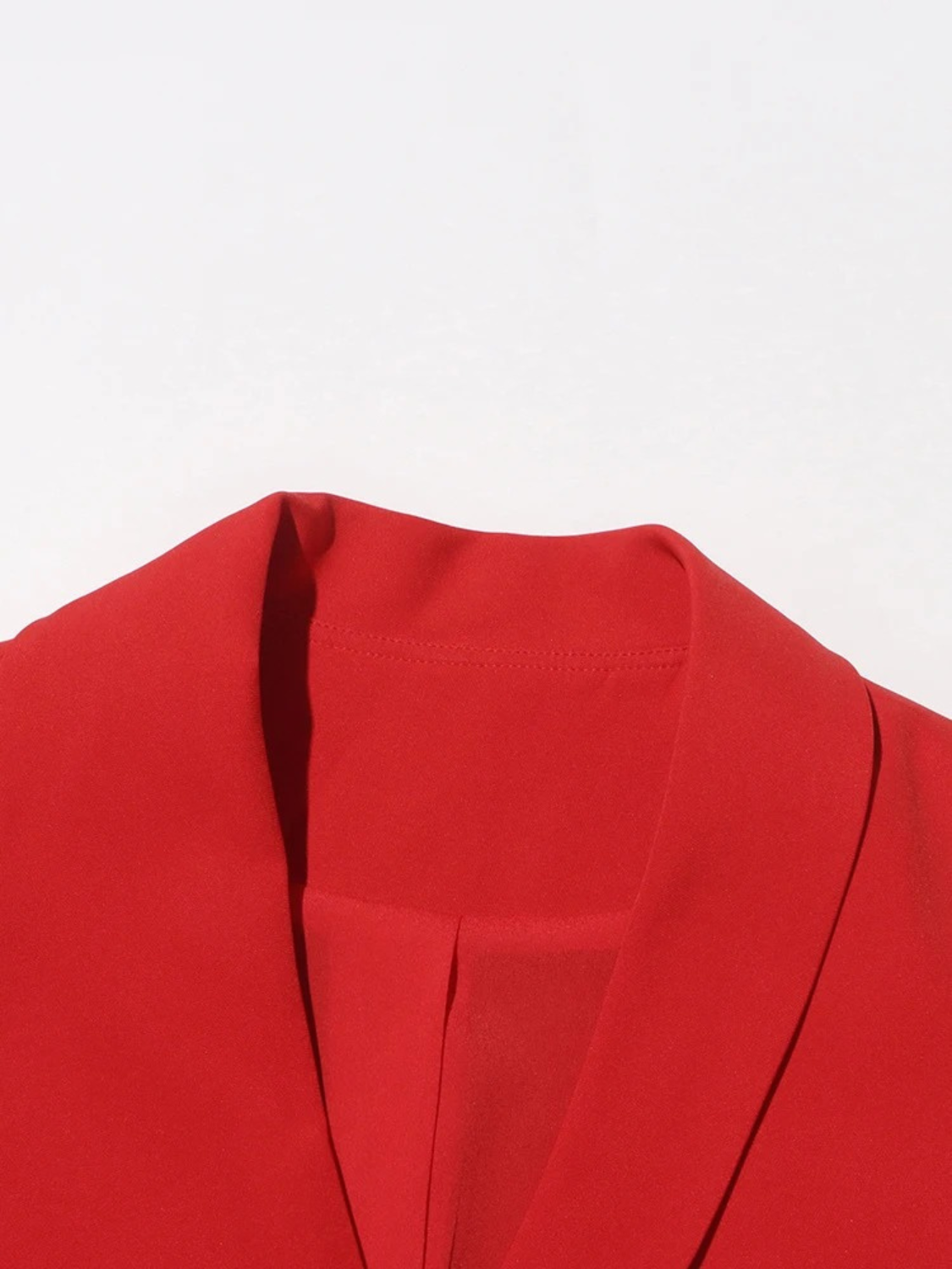 Vestido Feminino Midi Vermelho Decote em V Elegante Acinturado e Sem Mangas - Elysia
