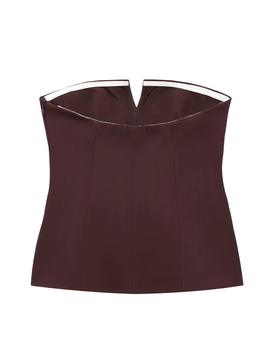 Blusa Feminina Tomara que Caia Estruturada com Recorte Frontal em V e Bolsos Decorativos - Rita