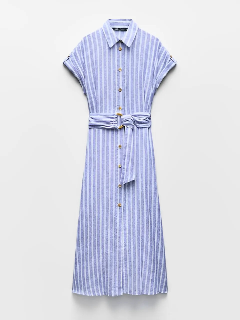 Vestido Feminino Chemise Midi em Linho com Abertura Frontal de Botões - Jessie