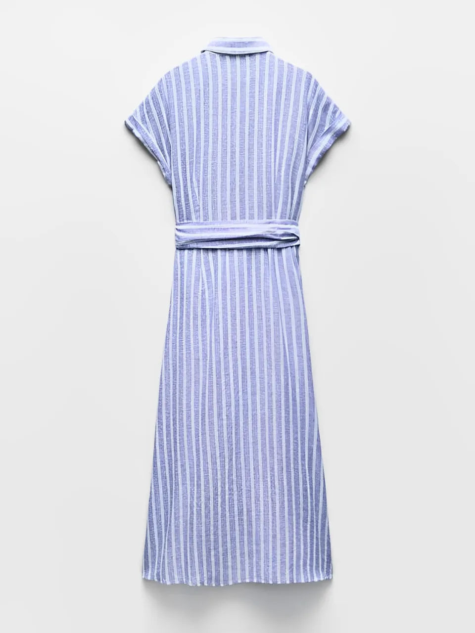 Vestido Feminino Chemise Midi em Linho com Abertura Frontal de Botões - Jessie