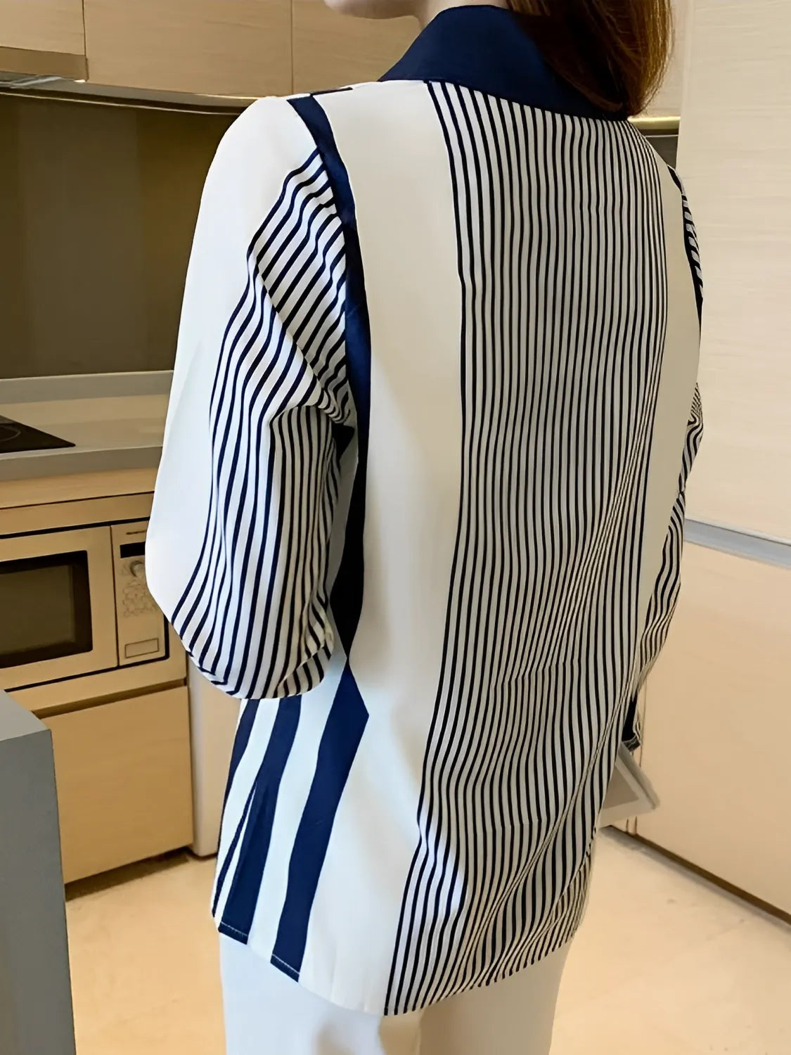 Camisa Feminina Listrada Elegante Casual - Rachel
