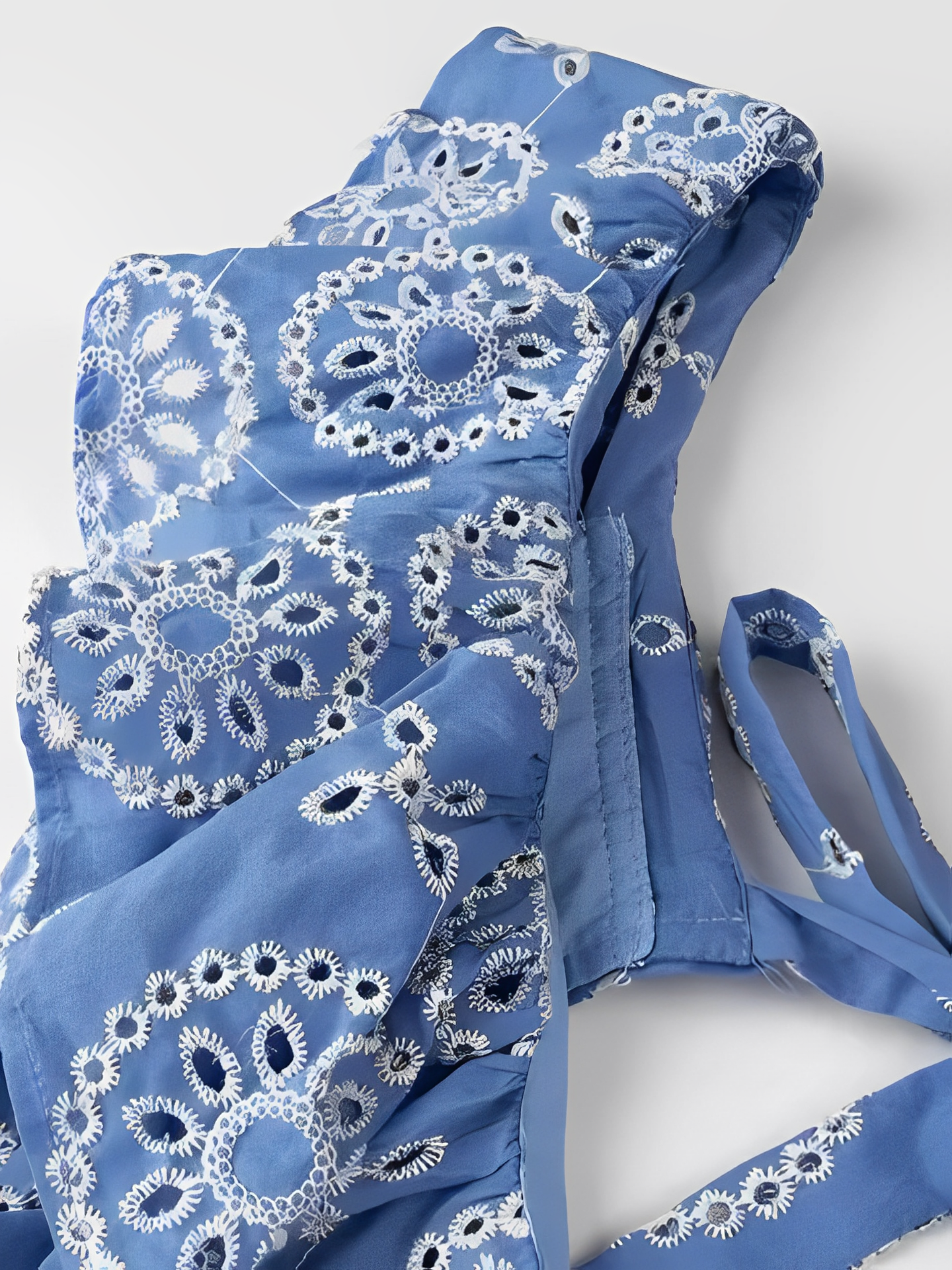 Vestido Feminino Longo Laise Recortes na Cintura e Babados - Catarina