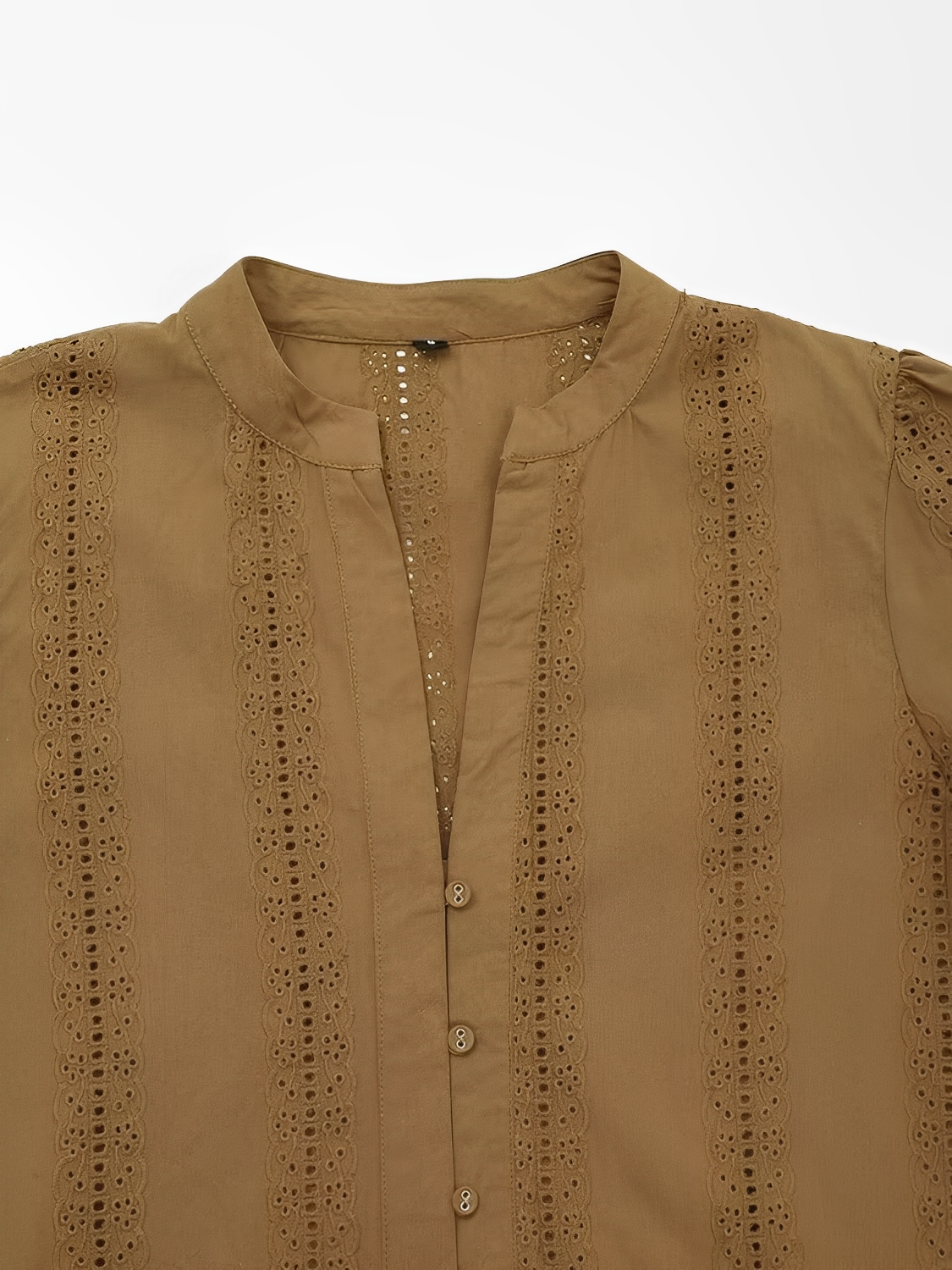 Blusa Feminina Boho em Laise com Mangas Longas e Botões - Beatrice