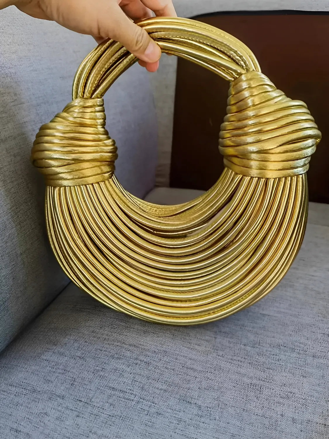 Bolsa Feminina Clutch de Mão com Detalhes em Cordas e Nós - Crada [FRETE FULL]