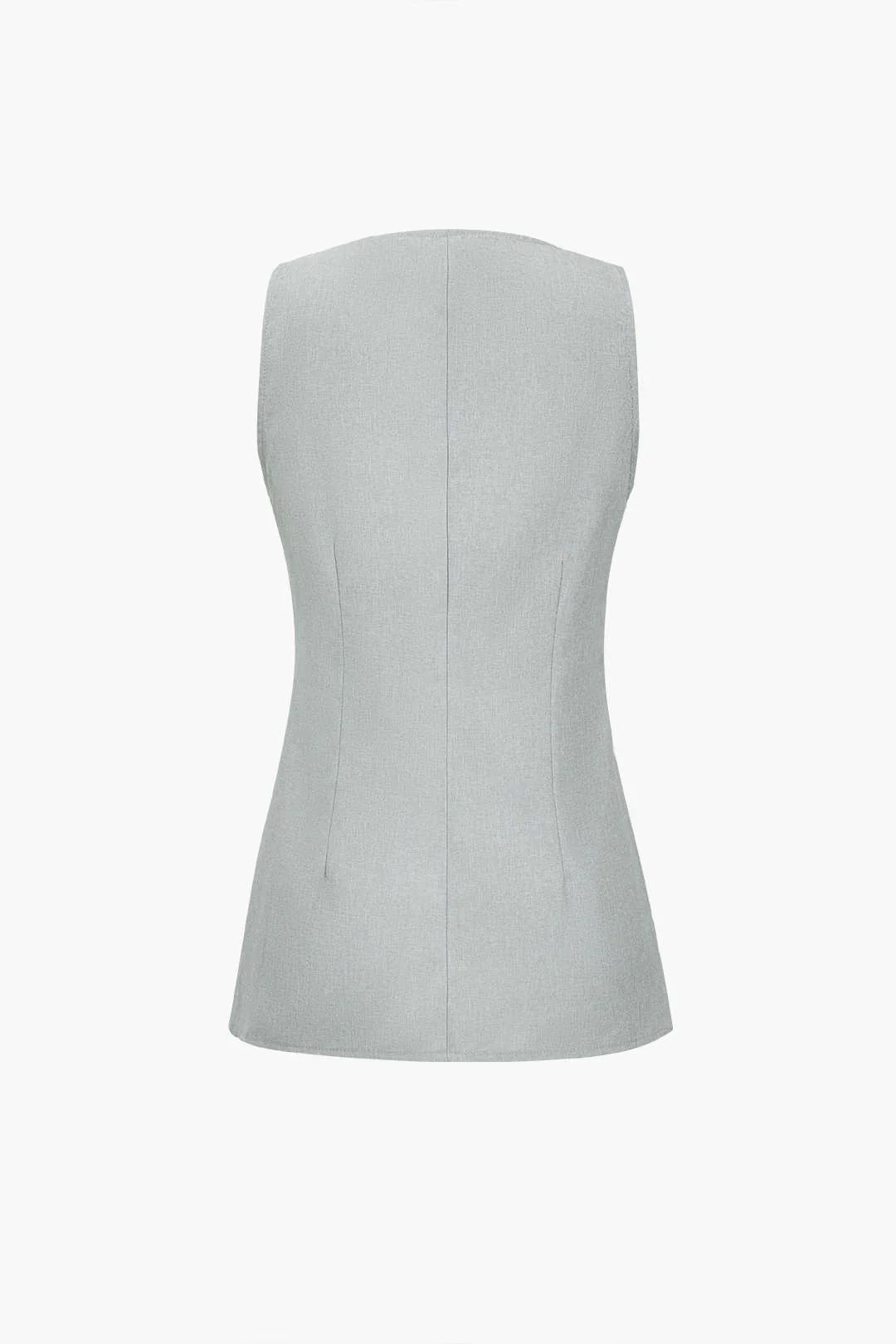 Conjunto Feminino de Alfaiataria com Colete Acinturado de Botões Maxi e Calça Reta com Fenda - Brenda [FRETE FULL]