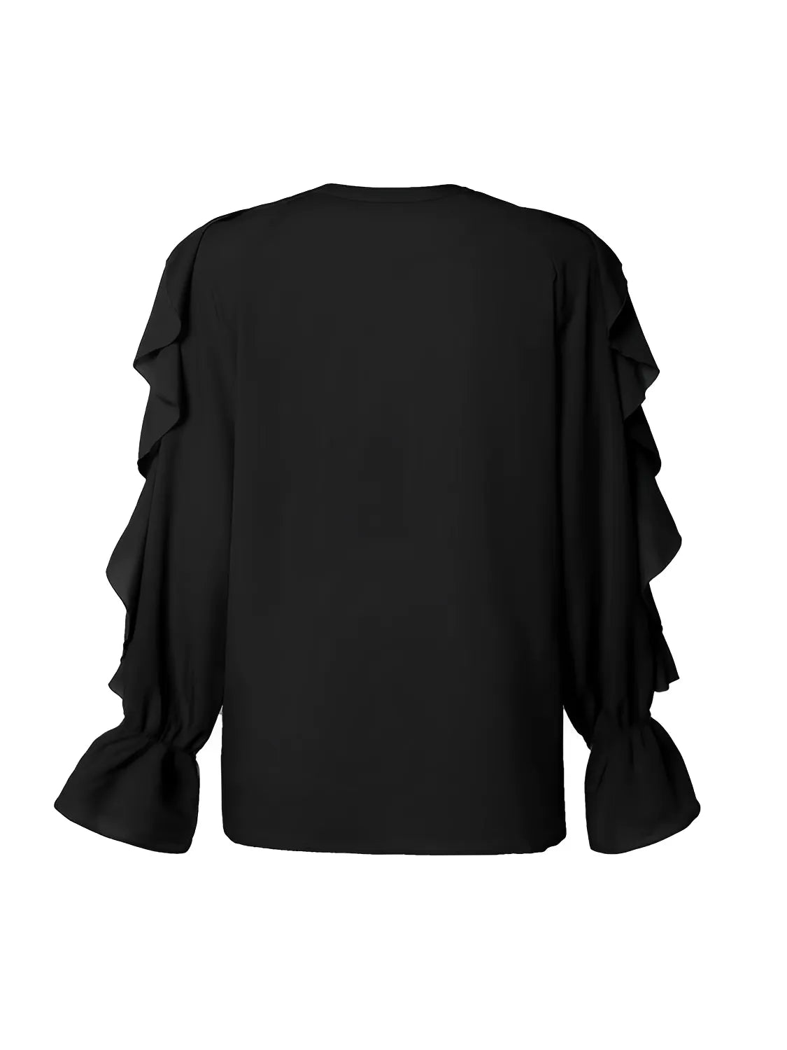 Camisa Feminina com Babados Frontais e Decote em V - Mabel