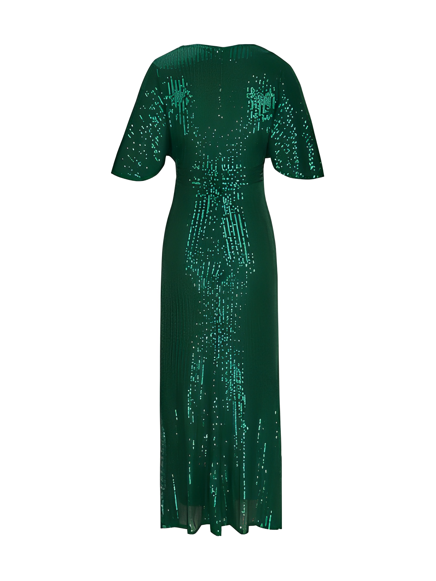 Vestido Feminino Longo de Festa Bordado em Paetês com Decote em V - Abigail