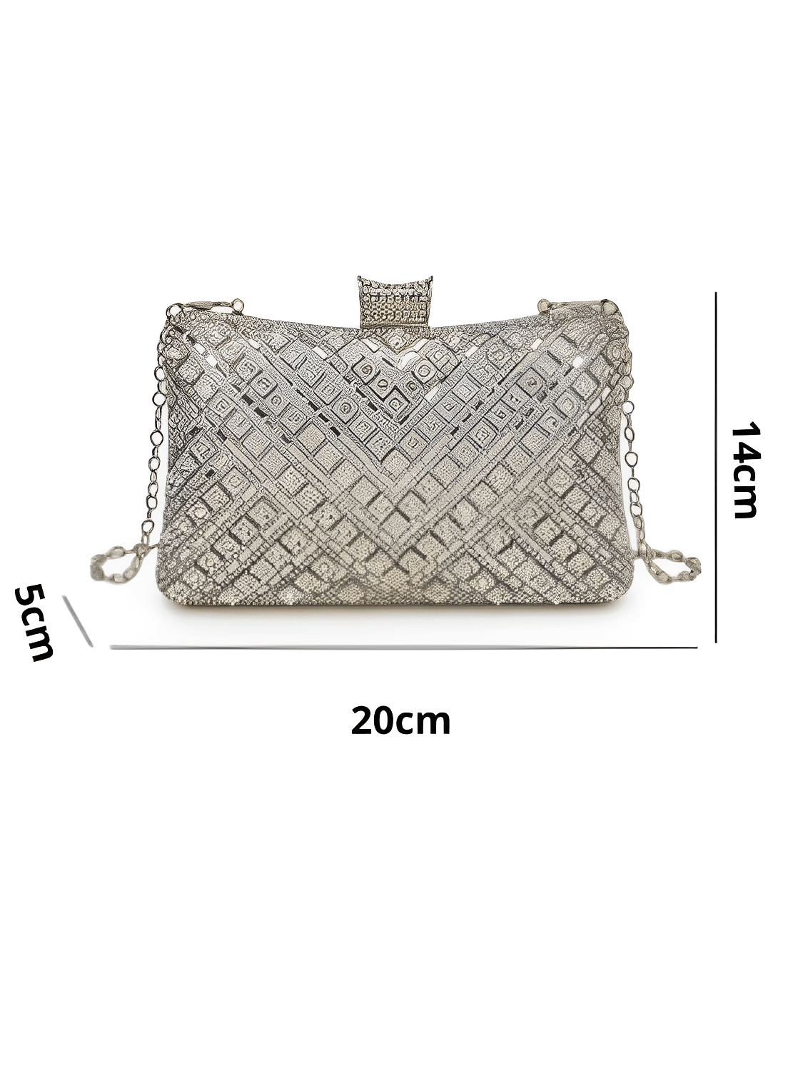 Bolsa Feminina Clutch Com Cristais e Alças Removíveis para Festa  –  Nayra