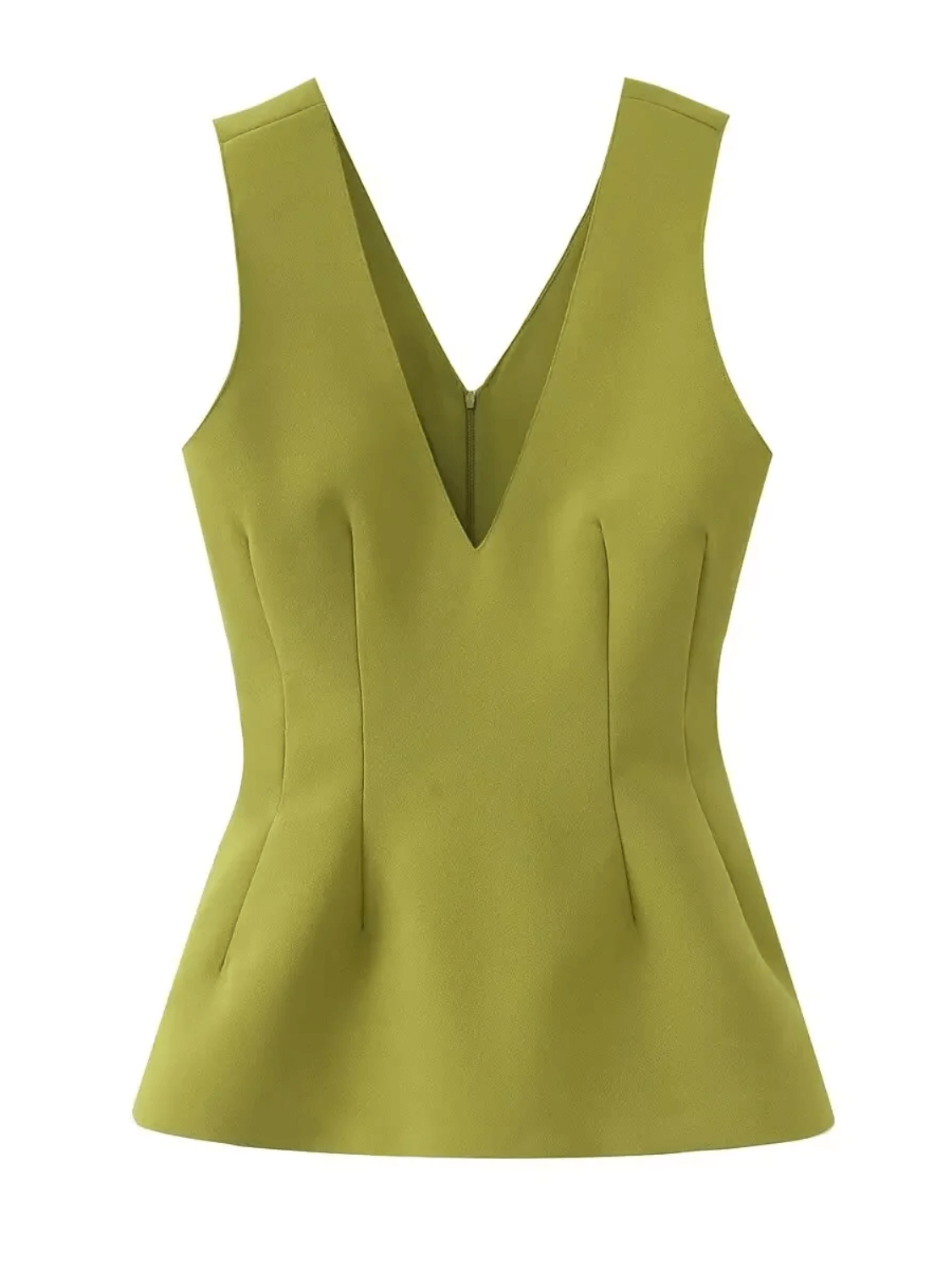 Blusa Feminina Peplum com Decote V e Ajuste Acinturado e Zíper nas Costas  – Marisa