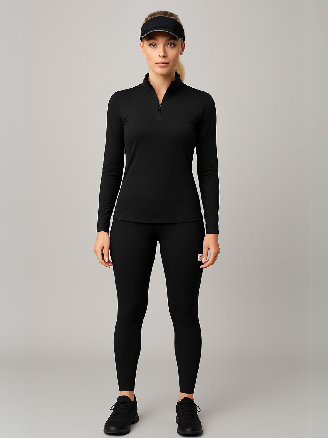 Conjunto Térmico com Blusa Manga Longa de Zíper e Legging Funcional com Bolso - Inara